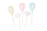 Hot air balloon and clouds cupcake topper