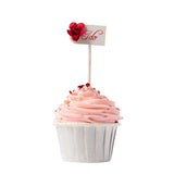Wedding Engagement red rose I do cupcake topper 6/pc