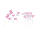 Theme birthday cupcake topper pack pink teddy