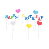 Theme birthday cupcake topper pack rainbow heart