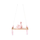 solid wood wall shelf with round beads tassel