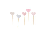5 small heart cupcake topper 5/pc