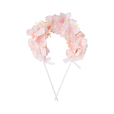 pink artificial flower banner birthday cake topper