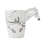 White horse 3D coffee tea mug